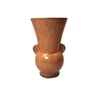 Vintage Art Pottery Vase Brown Speckled Double Handle Urn McCoy Style