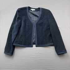 Gruppo Americano Vintage Navy Blue Gold Shimmer Blazer Jacket Sz 12 Made in USA