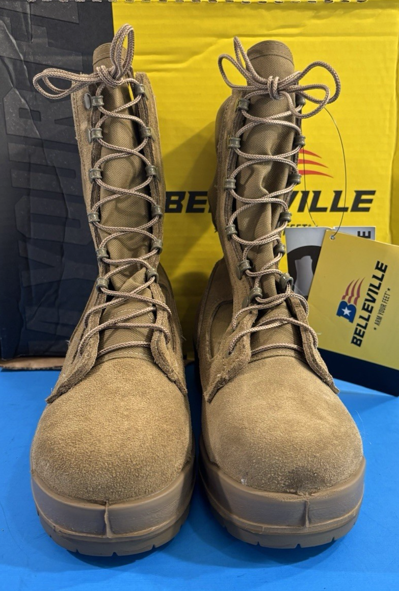 NIB 6 WIDE BELLEVILLE C300ST HOT WEATHER STEEL TOE BOOTS COYOTE