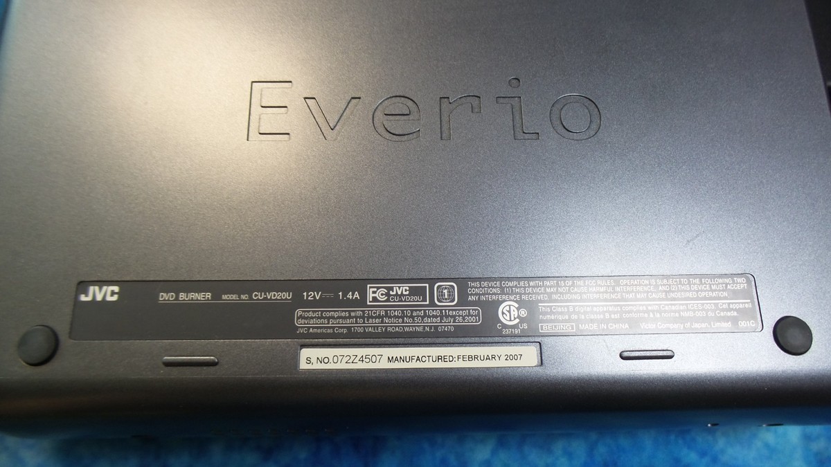 JVC Everio CU-VD20 Direct DVD Burner HD Share Station Video MPG4