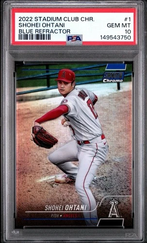 2022 Stadium Club Chrome Shohei Ohtani 1 Blue Refractor /199 PSA 10