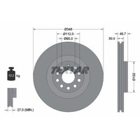 Textar 2X Bremsscheibe Vorne Ø345 Mm InnenbelüFtet FüR Audi A3 8P1 1.8 Tfsi 2.0