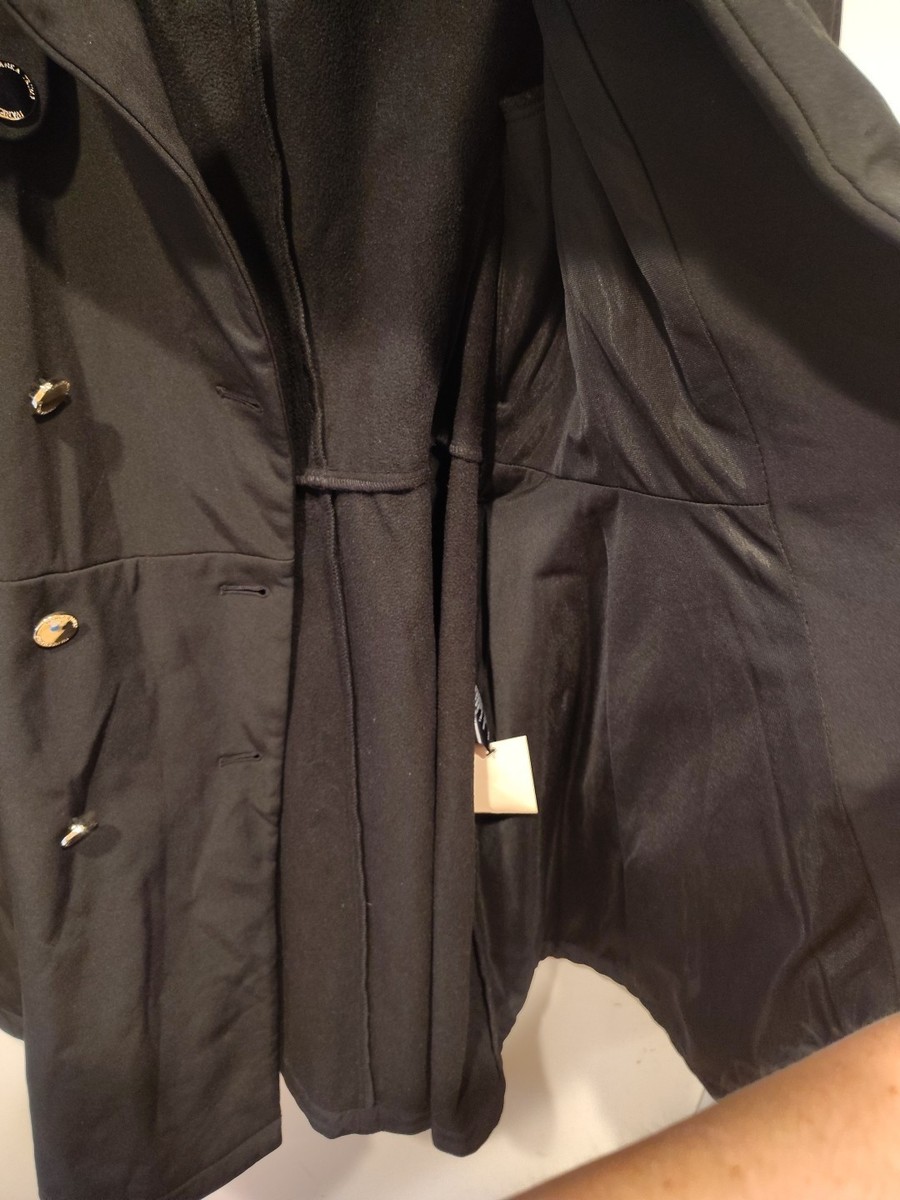 Ivanka Trump Black Hooded Double Breasted Belted Trench Coat Sz M