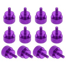 12 Pcs Computer Case Thumb Screw M3 x 7mm Knurled Screws, Purple