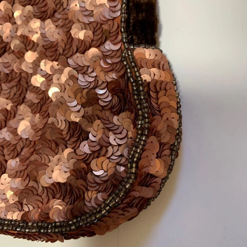 JAMIN PUECH Lentejuelas Mini Bolso de Mano Cartera Bolsa Rosa Polvoriento ¡NUEVO SIN ETIQUETAS Envío desde Japón! Foto 4 de 4