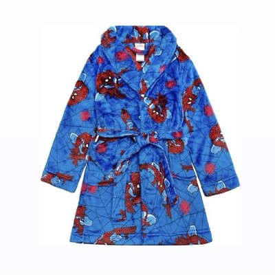 MARVEL Kids Spiderman Plush Robe Blue Red Sz 10 NEW