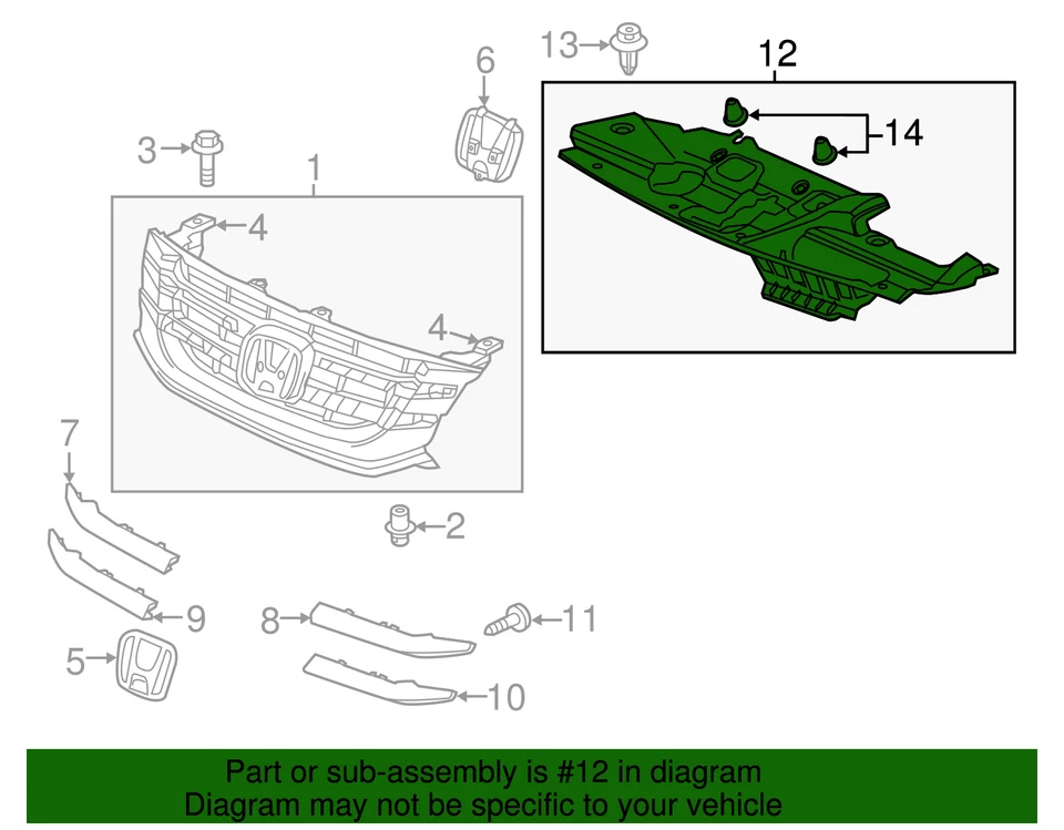 Mamparo delantero cubierta Honda Odyssey 2014-2017 genuino 71125-TK8-A10 Foto 2 de 2