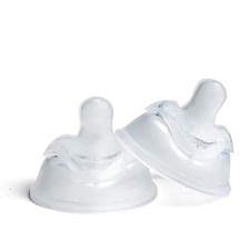 Herobility Double Anti-Colic Silicone Nipples, Baby Bottle Teats, Breast Like