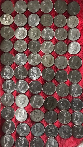 Huge Kennedy Half Dollar Lot-56 different dates-Fifty Cent Pieces-w/some Silver!