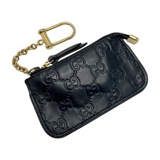 GUCCI Shima Coin case with key ring 447964 black GG Wallet