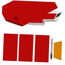 3PCS 11.8" x 4" Bowtie Emblem Logo Stickers, Car Decals DIY Carbon Red-1
