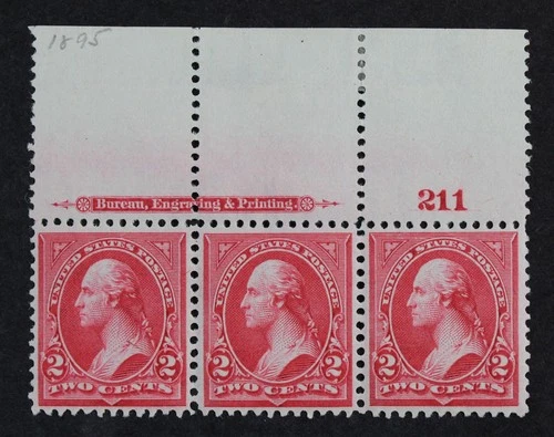 CKStamps: US Stamps Collection Scott#267 Strip Mint NH OG, Selvage H