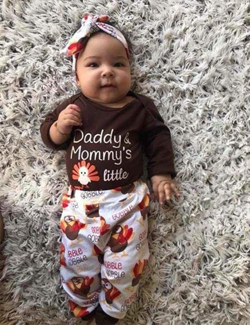 Ropa de bebe recien nacido Mi Primer Accion de Gracias mameluco pantalon de pavo image 2
