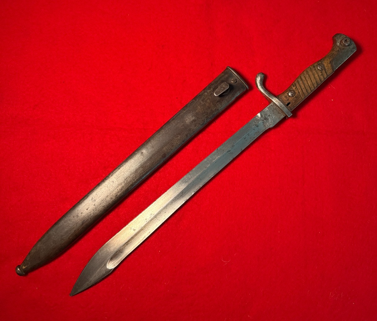 RARE WWI German K98/05 Butcher Sawback Removed Bayonet w/Scabbard