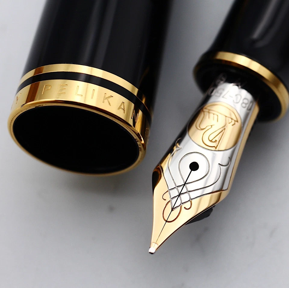 [NOS] Caneta-tinteiro Pelikan Souveran M800 listra verde 18C M nova na caixa marca PF com caixa - Imagem 3 de 4