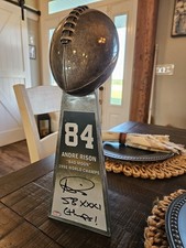 Andre Rison Signed 15 Inch Replica Lombardi Trophy Green Bay Packers SB XXXI