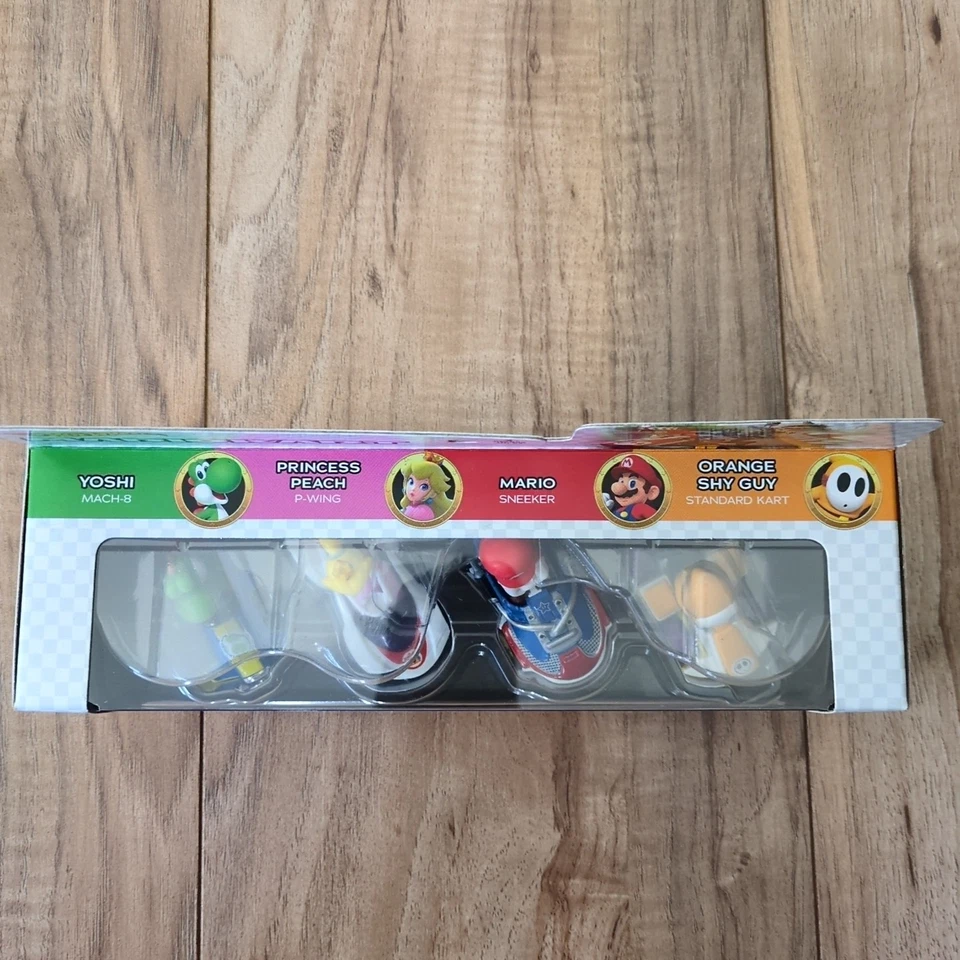 Hot Wheels Mario Kart 4 Pack W/ Orange Shy Guy New Sealed Mattel Ships Fast - Image 2 of 4