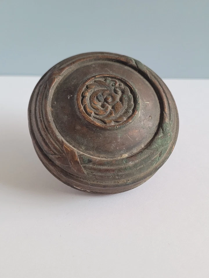 Антикварная викторианская тяжелая бронзовая дверная ручка-ручка XIX в. 2 3/4 дюйма - Изображение 3 из 4