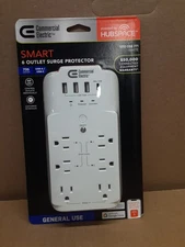 Commercial Electric LA-12A Smart Surge Protector, 6-Outlet, 4 USB, Hubspace Powe