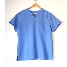 Figs Catarina One-Pocket Scrub Top Women's Size Large V neck Ceil Blue Medical