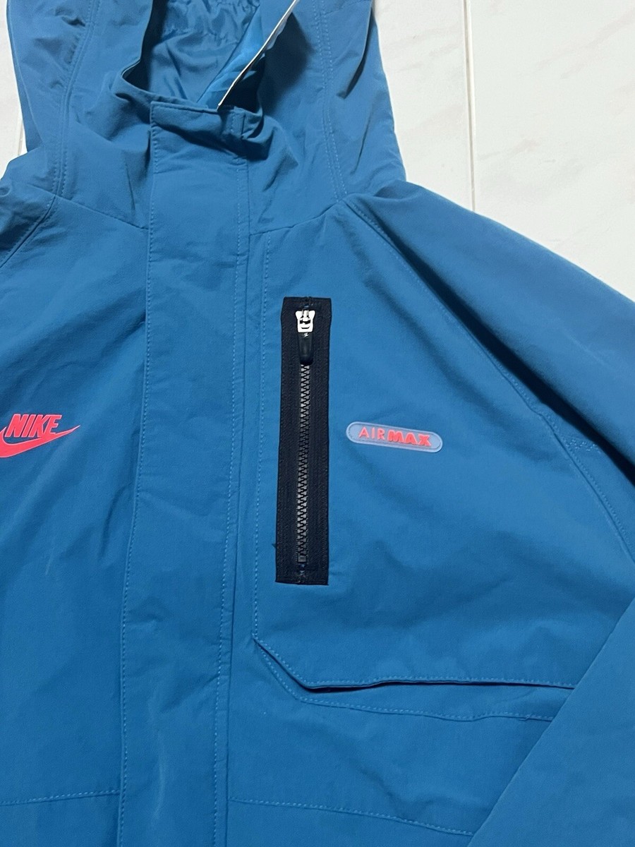NIKE ◆ AIR Woven ジャケット フード ブルー New Nike Sportswear Air Max Woven Full Zip Blue Jacket Men's