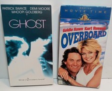2 VHS Movies Overboard Kurt Russell Ghost Patrick Swayze