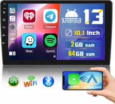 10.1" Double 2Din Android 13 Carplay GPS Navi WiFi Touch Screen Car Stereo Radio