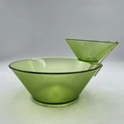 Norse Limelight Chip & Dip Set Federal Glass Green Mid-Century Vintage NICE