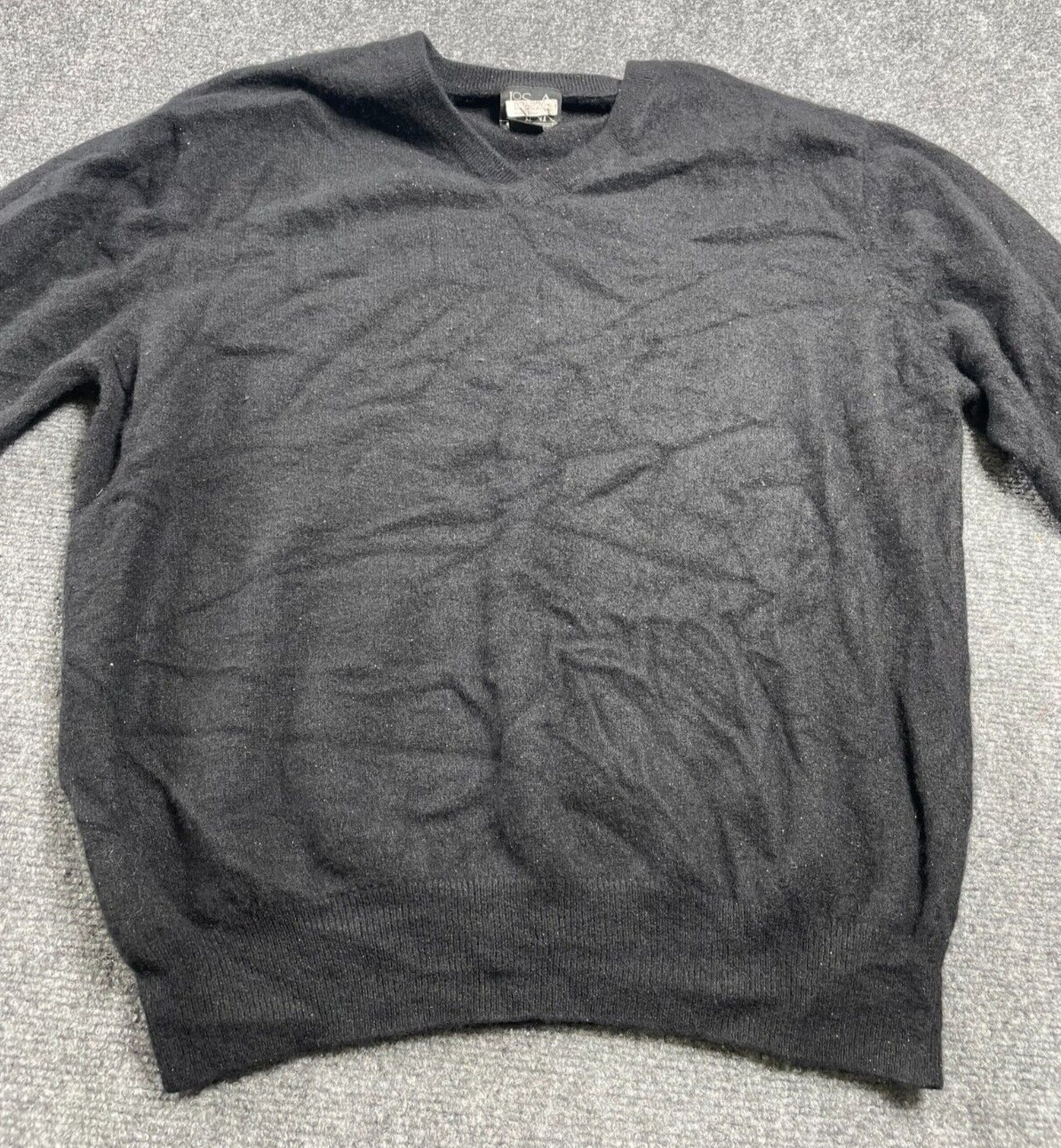 Jos. A. Bank 100% Cashmere V-Neck Black Men's Sweater Size L
