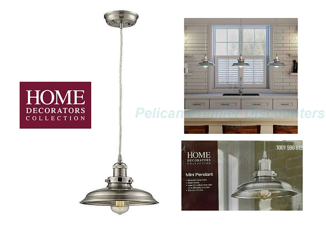 Home Decorators Collection Knollwood 1Light Brushed Nickel Pendant