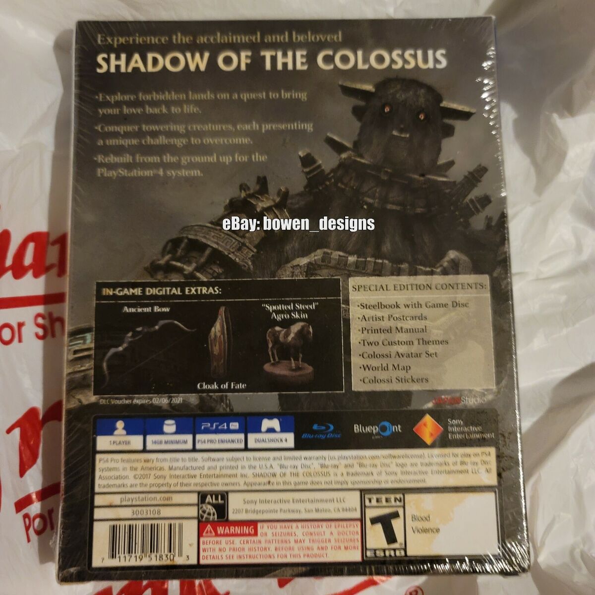 SHADOW OF THE COLOSSUS GAME, PC, PS4, SPECIAL EDITION, By Hse