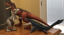 Mattel Jurassic World Mosasaurus, Super Colossal Indominus Rex and Carnotaurus