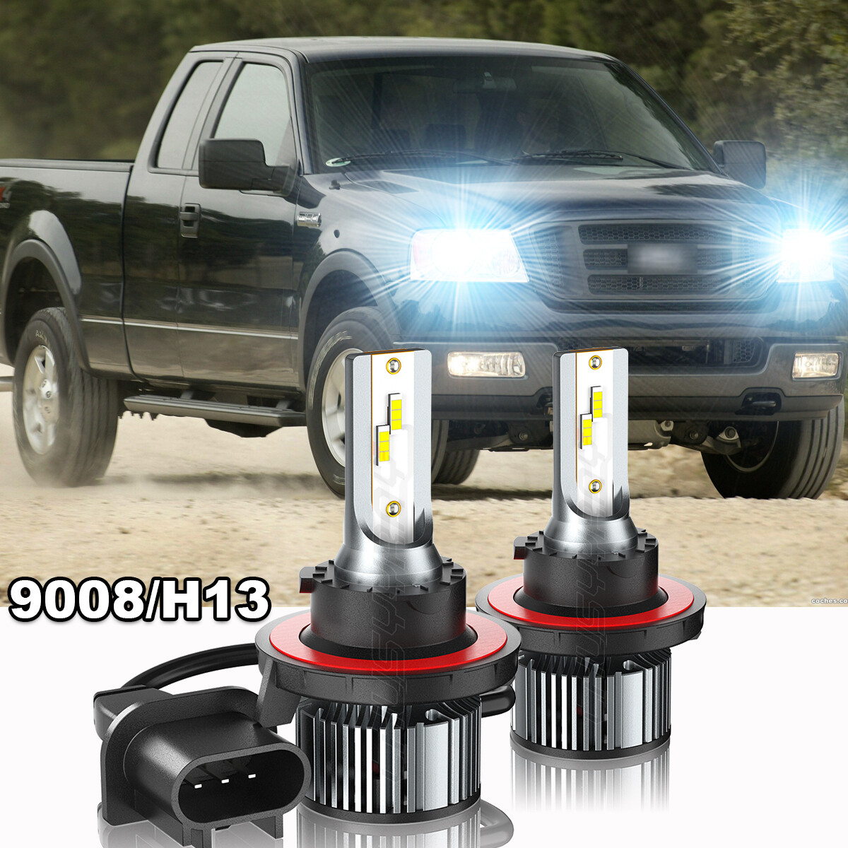 9008 H13 LED Headlight Bulbs Kit High Low Beam Super Bright - Foto 8