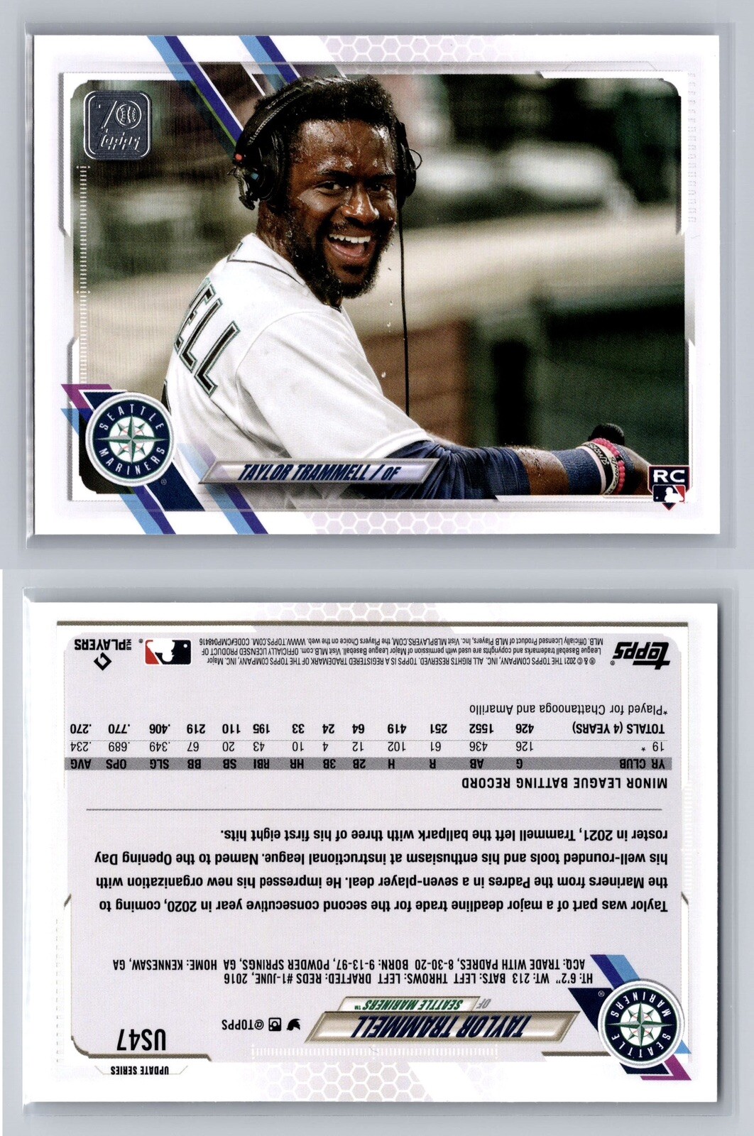 2021 Topps Update Series - SP Variation #US47 Taylor Trammell (RC)
