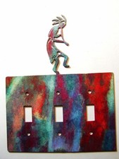 Kokopelli W / Nakrętka Potrójny przełącznik Płyta pokrywa Stalowe zdjęcia USA 021915B