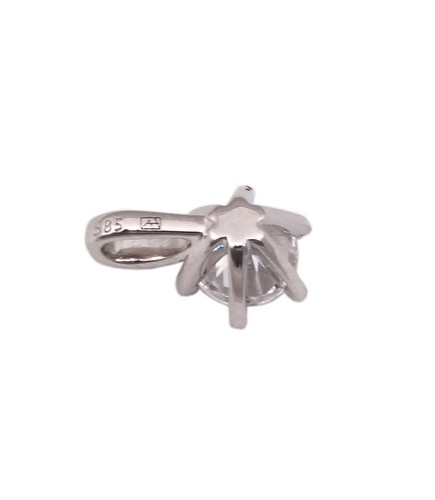 Colgante Solitario Brillante 0.40 Quilates W/ Si Oro Blanco 585 14kt Engastado - Imagen 3 de 5