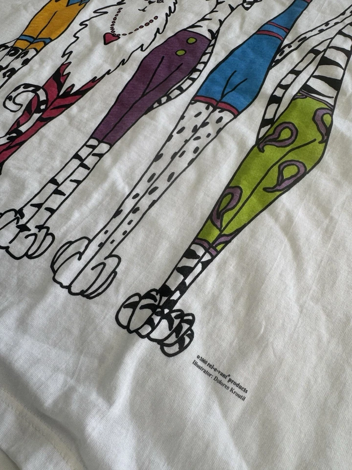 Camiseta Gráfica Arte Gato Vintage Blanca Doble Cara XL Abstracta  Foto 4 de 4