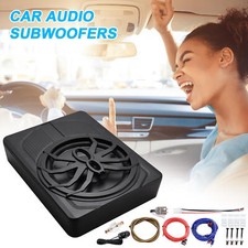 800W Slim Under-Seat Subwoofer Powered Car Truck Sub W/ Amp Kit Speaker 10"