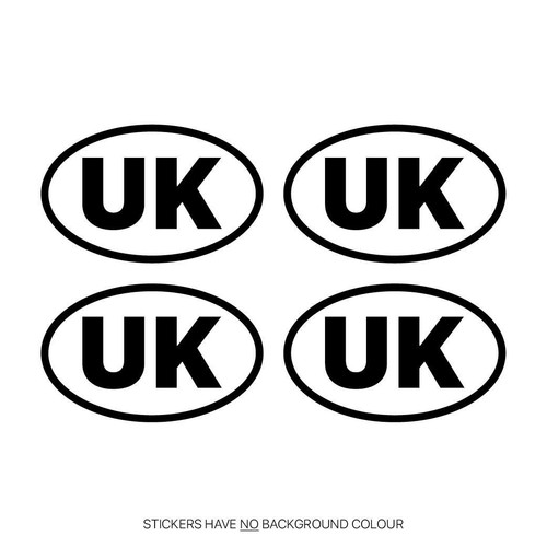 4 x Small UK Car Stickers Black OR White Oval SelfAdhesive Vinyl New Stickers eBay