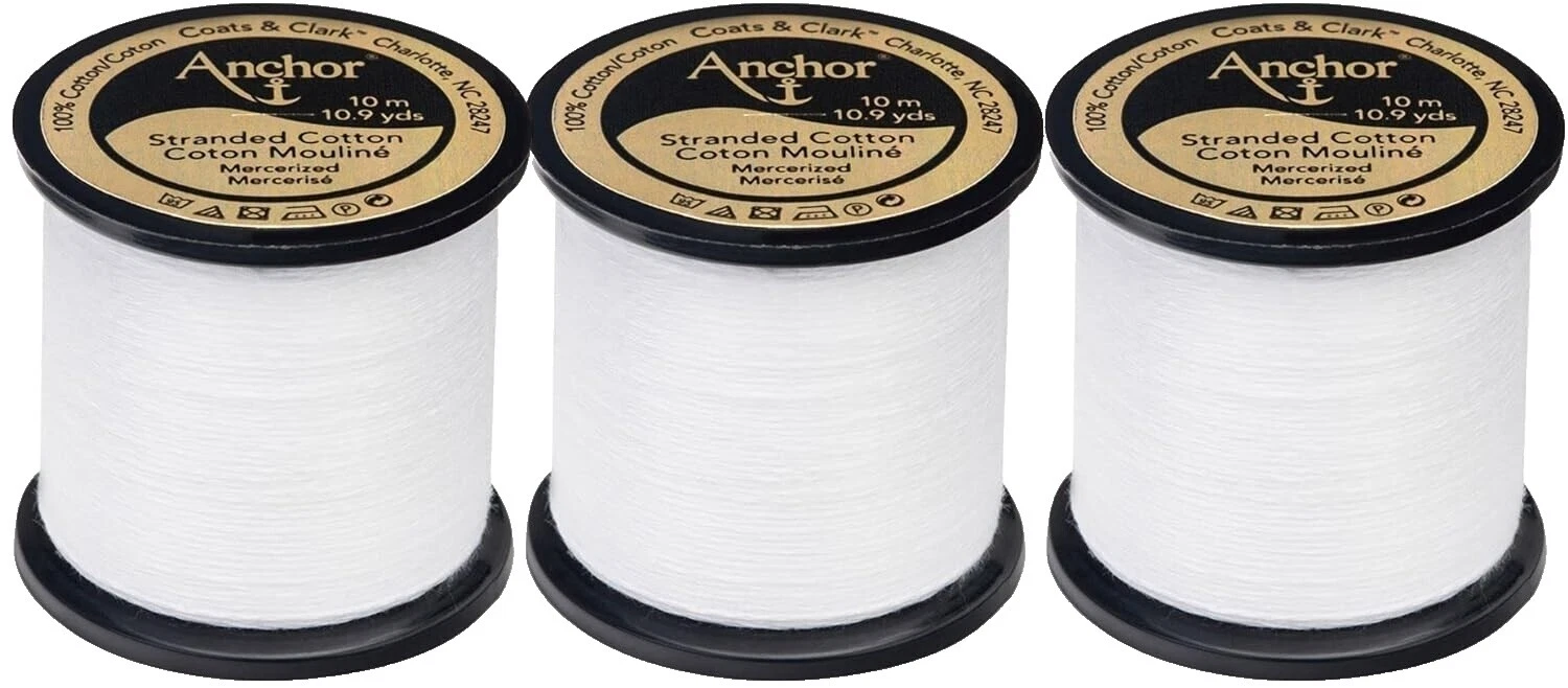 Anchor White Embroidery Threads