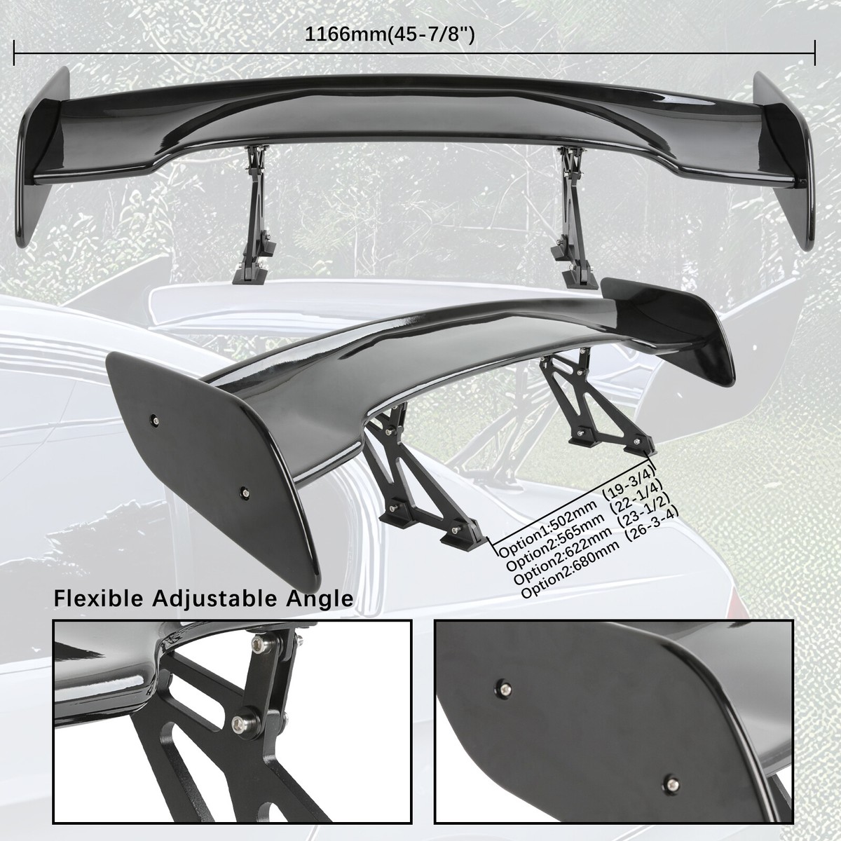 46'' GT Style Gloss Black Rear Trunk Spoiler Wing For Mazda Miata