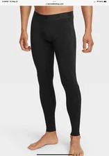 All in Motion FITTED TIGHTS Black Flat Seams Soft Stretchy Wicking side pocket