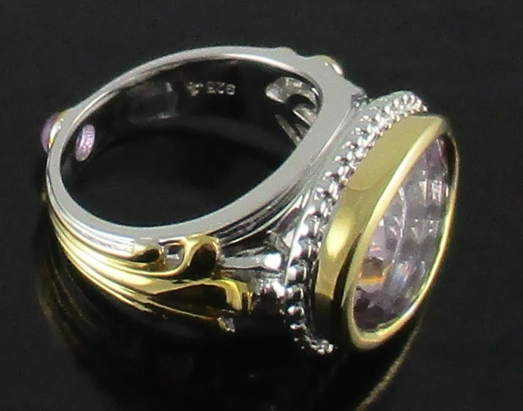 Anillo de ley Victoria Wieck 6,63 quilates amatista rosa y amatista de 2 tonos - talla 7 Foto 4 de 4