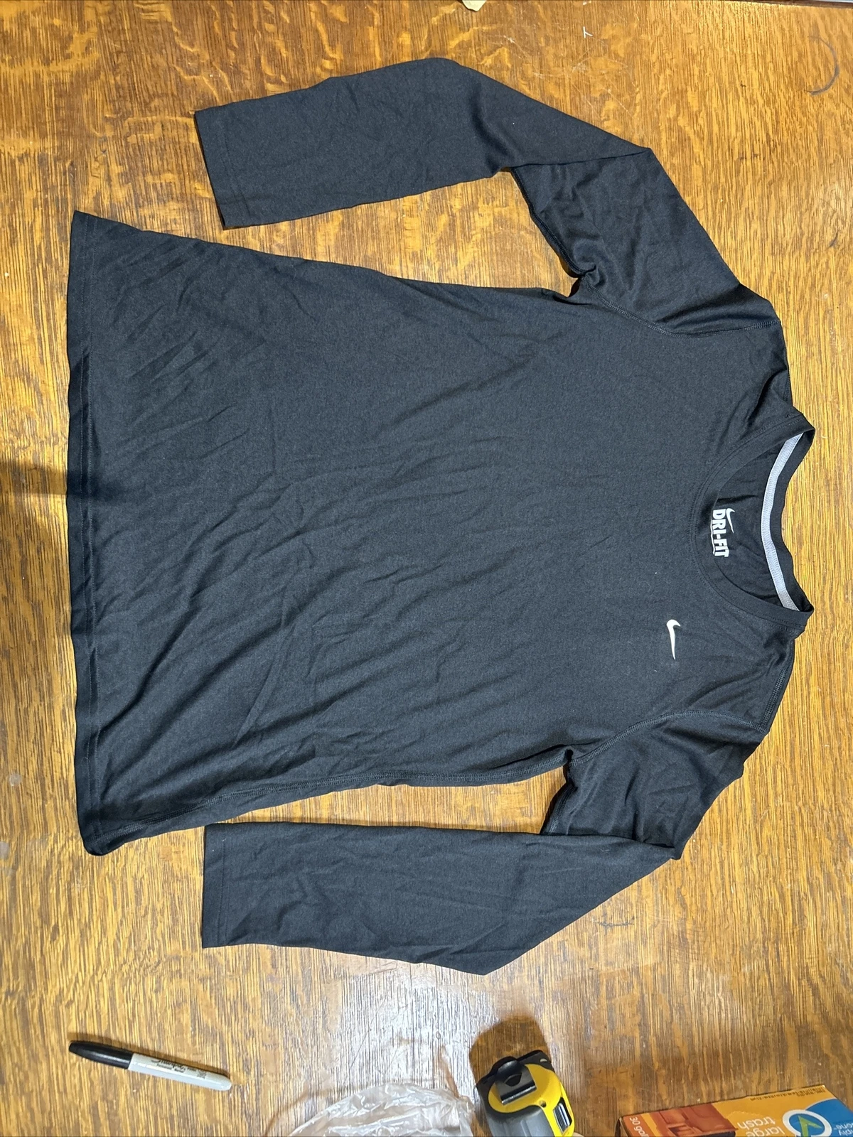 Nike Shirt Womens L Dri Fit Long Sleeve Athletic Activewear Lightweight