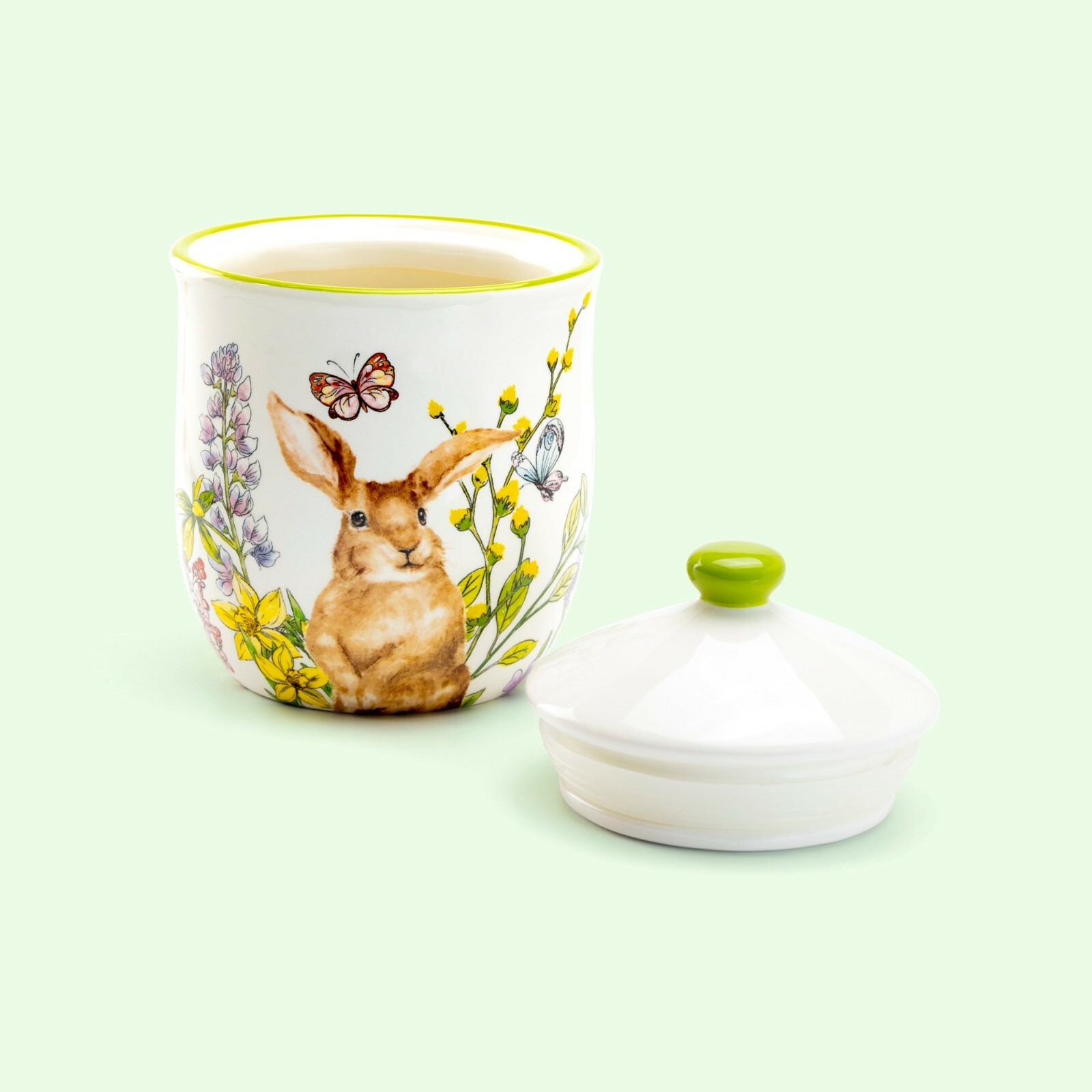 Grace Teaware Spring Garden Bunny Canister | eBay