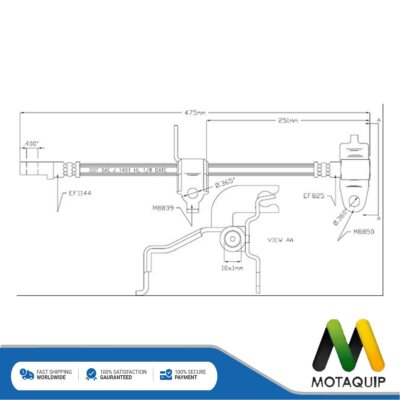 Fits Ford Transit 2000-2006 Brake Hose Front Left Motaquip 4419596 4060853