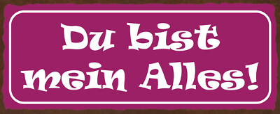 Blechschild 27x10 Du bist mein Alles Kompliment Liebe Beziehung Zukunft Spruch W