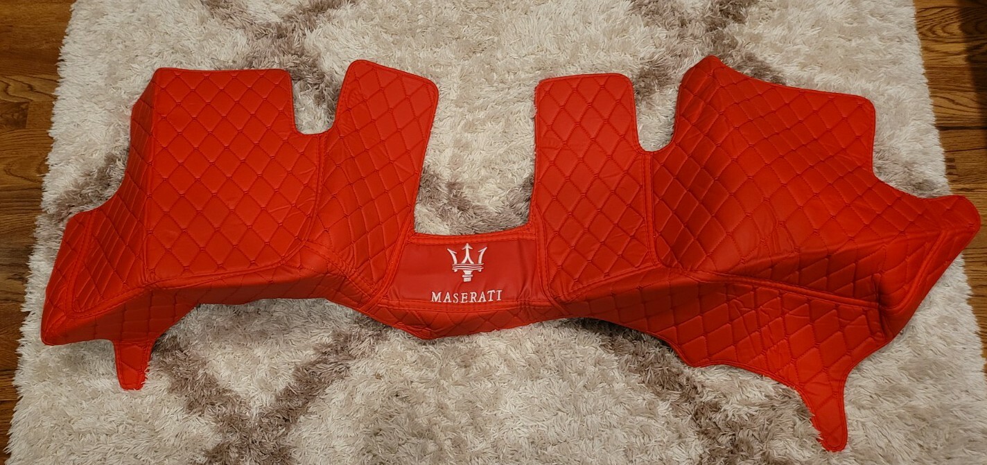 For Maserati Embroidered Car Seat Cover Second Row Back  Rear Chair Cover Red