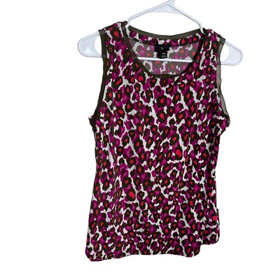 Worthington Blouse Women's Petite Small Colorful Sleeveless Cheetah Tank Top