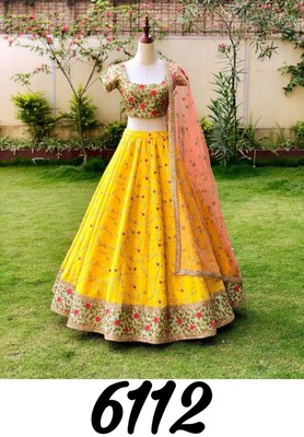 yellow and green ghagra choli